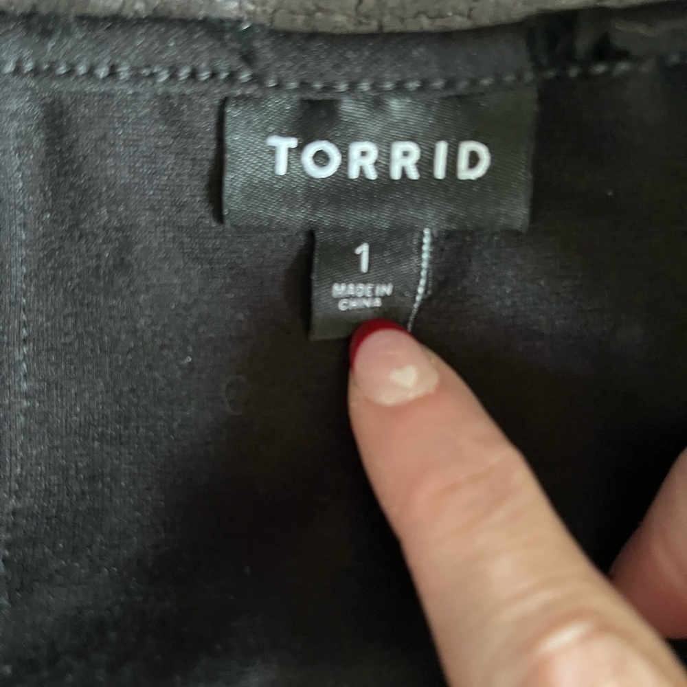 Torrid Flocked Ponte Scoop Neck Hook And Eye Corset SZ 1 - Picture 7 of 9